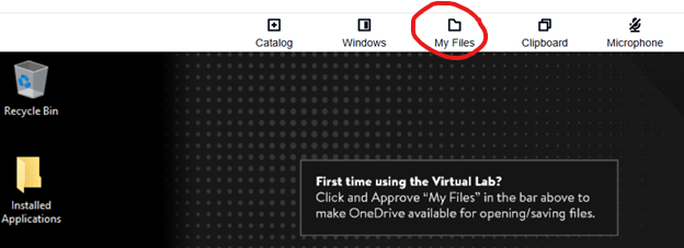 location of My Files button